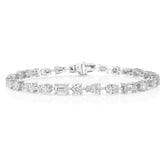 East-West Mixed Shape Diamond Tennis Bracelet