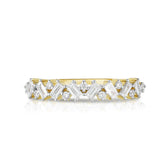 Baguette and Round Diamond Eternity Ring -with 17 diamonds totaling 0.37 carats. made with 14k gold.
