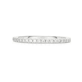 Stackable Pave Diamond Ring. 14k white gold - URBAETIS Fine Jewelry