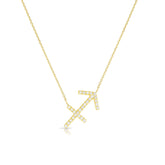 Diamond Sagittarius Zodiac Sign Necklace, 14k yellow gold - URBAETIS Fine Jewelry