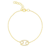 Diamond Cancer Zodiac Sign Bracelet, 14k yellow gold - URBAETIS Fine Jewelry