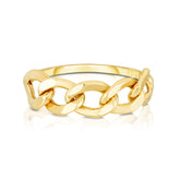 TriBeCa Curb Chain Ring, 14k yellow gold - Urbaetis Fine Jewelry