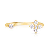 Open Flower Diamond Ring, 14k yellow gold - URBAETIS Fine Jewelry