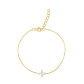 5 Diamond Flower Bracelet, 14k yellow gold - URBAETIS Fine Jewelry