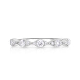 Illusion Marquise Diamond Stackable Ring in 14k white gold- URBAETIS Fine Jewelry