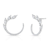 Illusion Marquise Diamond Garland Hoops, 14k white gold - Urbaetis Fine Jewelry