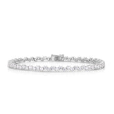 Offset 3 carat tennis bracelet, 14k white gold - URBAETIS Fine Jewelry
