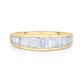 Channel Set Graduated Baguette Diamond Ring, 14k yellow gold, 0.92 carats - URBAETIS Fine Jewelry