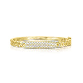 Diamond ID Bangle, 14k yellow gold - URBAETIS Fine Jewelry