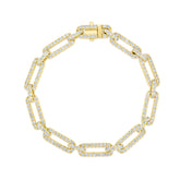 Long Link Diamond Bracelet, 14k yellow gold, 3.4 carats -URBAETIS Fine Jewelry