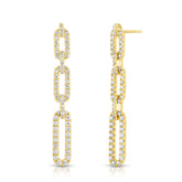 Diamond Link Link Earrings, 14k yellow gold, 1.1 carats - URBAETIS Fine Jewelry