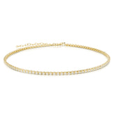 Diamond Tennis Choker, 14k yellow gold, 2.5 carats - URBAETIS Fine Jewelry
