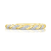 Delicate Twisted Gold and Diamond Ring, 14k yellow gold - URBAETIS Fine Jewelry