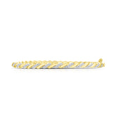 Twisted Gold and Diamond Bangle, 14K Yellow Gold- URBAETIS Fine Jewelry