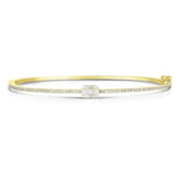 Emerald Illusion Center Pave Bangle, 14k yellow gold - URBAETIS Fine Jewelry