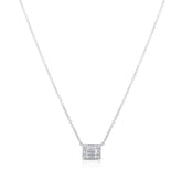 Emerald Illusion Necklace with Basket, 14K White Gold- URBAETIS Fine Jewelry