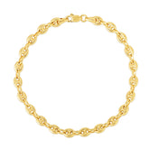 Puffed Mariner Anklet, 14K Yellow Gold- URBAETIS Fine Jewelry