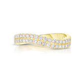 Diamond Curved Ring, 14K Yellow Gold- URBAETIS Fine Jewelry