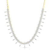 Marquise Illusion Diamond Drop Necklace, 14K Yellow Gold - URBAETIS Fine Jewelry