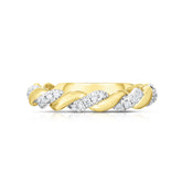 Twisted Gold and Diamond Ring, 14k yellow gold - URBAETIS Fine Jewelry