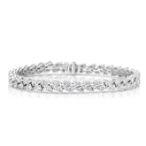 Double Pear Diamond Illusion Tennis Bracelet, 14k white gold - URBAETIS Fine Jewelry