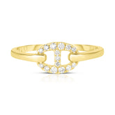 Diamond Mariner Link Ring, 14K Yellow Gold- URBAETIS Fine Jewelry