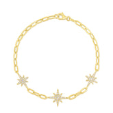 Diamond Starburst Bracelet, 14K Yellow Gold- URBAETS Fine Jewelry