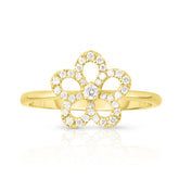 Diamond Wild Flower Ring, 14K Yellow Gold- URBAETIS Fine Jewelry