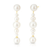 Pearl Dangle Earrings, 14K Yellow Gold- URBAETIS Fine Jewelry