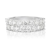 Stacked Diamond Half Eternity Band, 14k white gold - URBAETIS Fine Jewelry