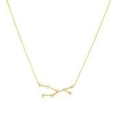 Taurus Diamond Constellation Zodiac Necklace, 14k Yellow Gold- URBAETIS Fine Jewelry