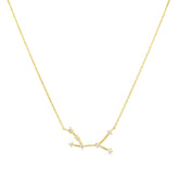 Virgo Diamond Constellation Zodiac Necklace, 14K Yellow Gold- URBAETIS Fine Jewelry