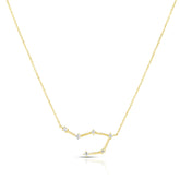 Libra Diamond Constellation Zodiac Necklace, 14K Yellow Gold- URBAETIS Fine Jewelry