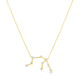 Aquarius Diamond Constellation Zodiac Necklace, 14K Yellow Gold- URBAETIS Fine Jewelry