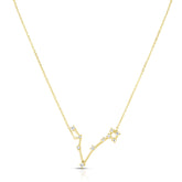 Pisces Diamond Constellation Zodiac Necklace, 14K Yellow Gold- URBAETIS Fine Jewelry