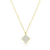 Pave' and Princess Diamond Necklace, 14K Yellow Gold- URBAETIS Fine Jewelry