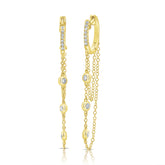 Diamonds By the Yard Diamond Huggies, 14K Yellow Gold- URBAETIS Fine Jewelry
