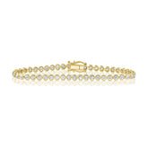 3 Carat Bezel Set Lab Diamond Bracelet, 14k yellow gold - URBAETIS Fine Jewelry