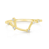 Aries Diamond Constellation Zodiac Ring, 14K Yellow Gold- URBAETIS Fine Jewelry
