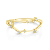 Gemini Diamond Constellation Zodiac Ring, 14K Yellow Gold- URBAETIS Fine jewelry