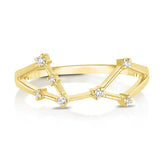 Virgo Diamond Constellation Zodiac Ring, 14K Yellow Gold- URBAETIS Fine Jewelry