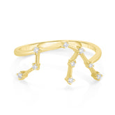 Aquarius Diamond Constellation Zodiac Ring, 14K yellow Gold- URBAETIS Fine Jewelry