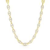 Pave' Diamond Mariner Chain, 14K Yellow Gold - URBAETIS Fine Jewelry