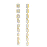 Diamond Shield Statement Earrings, 14k yellow gold - URBAETIS Fine Jewelry