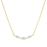 Marquise Illusion Diamond Bar Necklace, 14k yellow gold - URBAETIS Fine Jewelry
