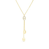 Diamond Mariner Lariat Necklace, 14k yellow gold - URBAETIS Fine Jewelry