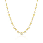 Graduating Bezel Set Diamond Necklace, 14k yellow gold - URBAETIS Fine Jewelry