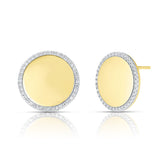 Round Diamond Border Studs, 14k yellow gold - URBAETIS Fine Jewelry