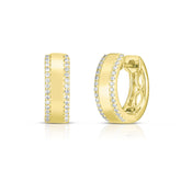 Diamond Border Huggies, 14k yellow gold - URBAETIS Fine Jewelry