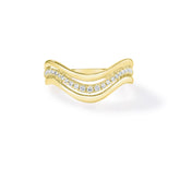 Triple Dip Gold and Diamond Ring, 14k yellow gold - URBAETIS Fine Jewelry